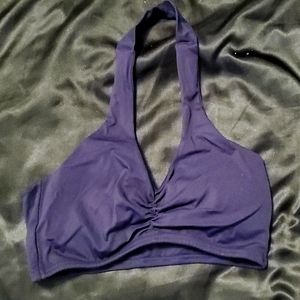 Navy Blue Halter Neck Sports Bra